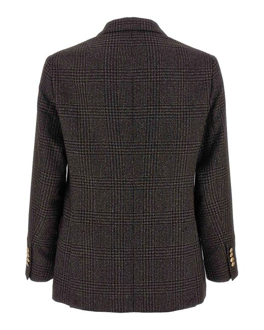 Brunello Cucinelli Black Prince Of Wales Blazer for men