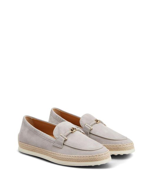 Tod's White Suede Loafers