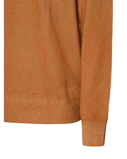 Fay Brown Dyed Virgin Wool Sweater for men