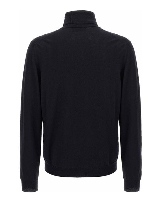Zanone Blue Wool Turtleneck Sweater for men
