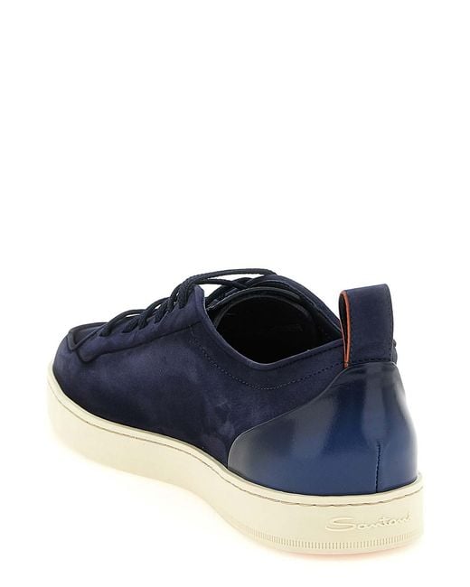 Santoni Blue Montecarlo Sneakers for men