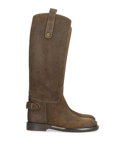 Burberry Brown Cavalier Suede Boots