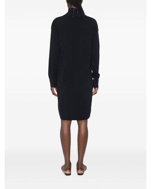 Fabiana Filippi Black Bead-Embellished Midi Dress