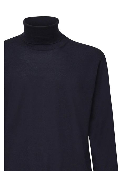 Eleventy Blue Ribbed Cashmere Sweater for men
