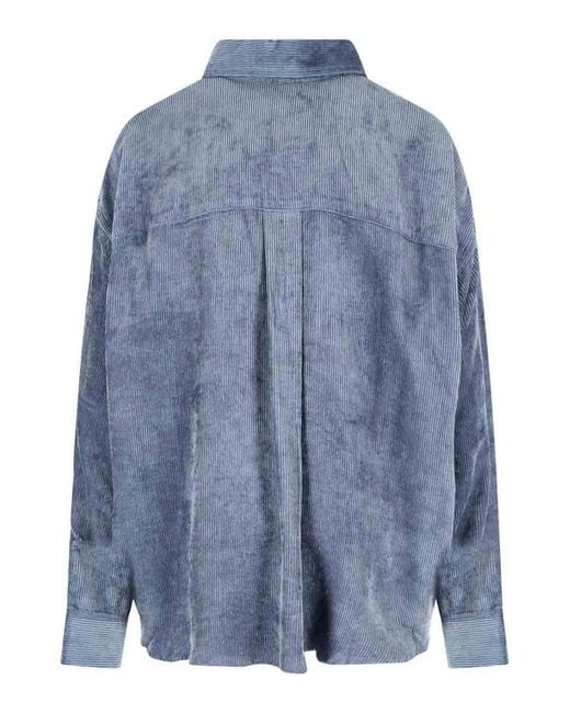 MYTHINKS Blue Corduroy Shirt