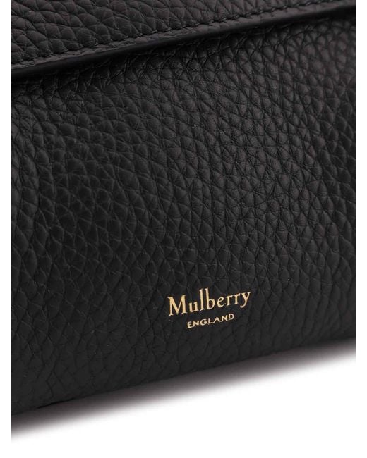 Mulberry Black Leather Shoulder Bag With Logo