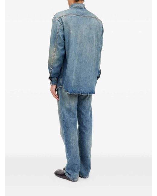 MM6 by Maison Margiela Blue Denim Shirt With Pocket for men