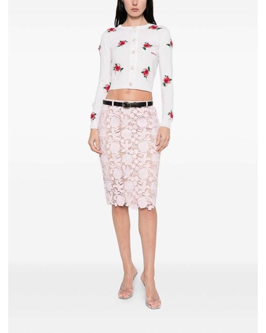 Self-Portrait Pink Midi Skirt