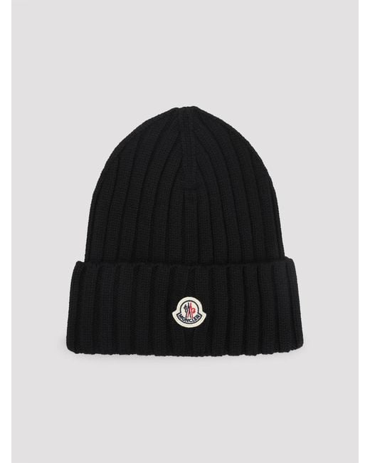 Moncler Black Virgin Wool Hat