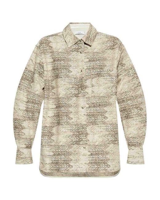 IRO White Malini Printed Overshirt