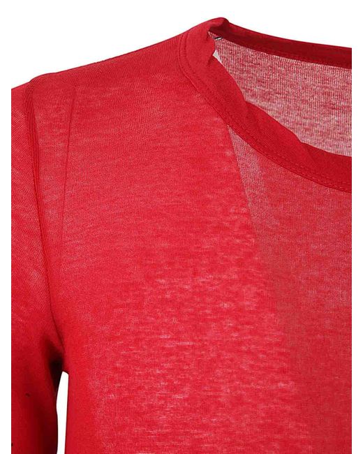Rick Owens Red Rib Long Sleeves T-shirt for men