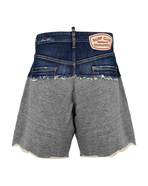 DSquared² Blue Bermuda Shorts In And Fleece Blend for men