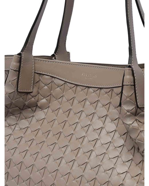 Serapian Gray Secret Mosaico Tote Bag