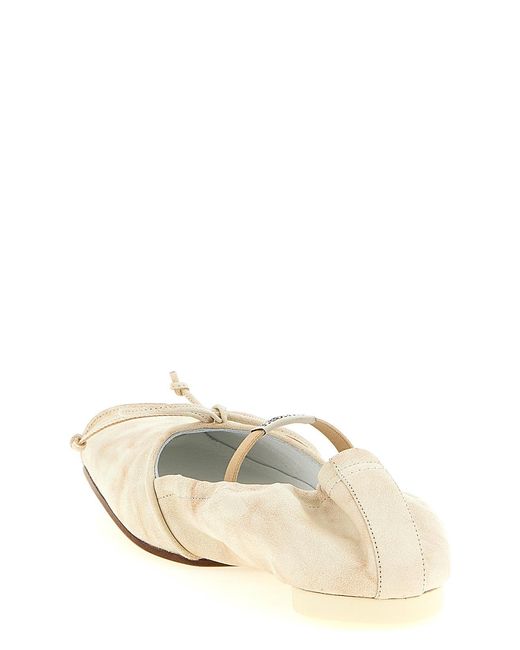MM6 by Maison Margiela Natural Square Toe Ballet Flats