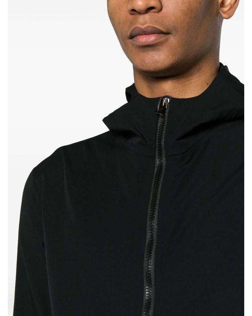 Herno Black Water Resistant Hooded Jacket for men