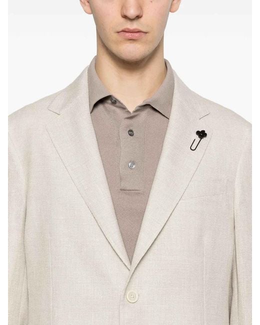 Lardini White Patch-Pocket Blazer for men