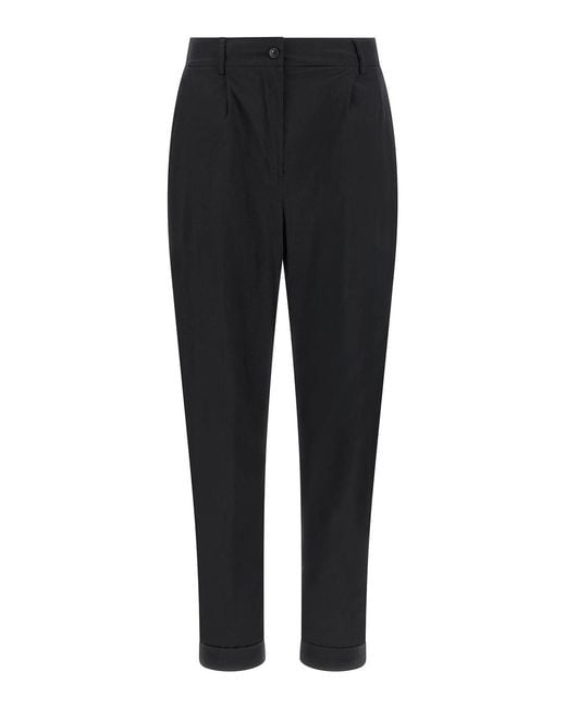 Kiton Black Poplin Pants
