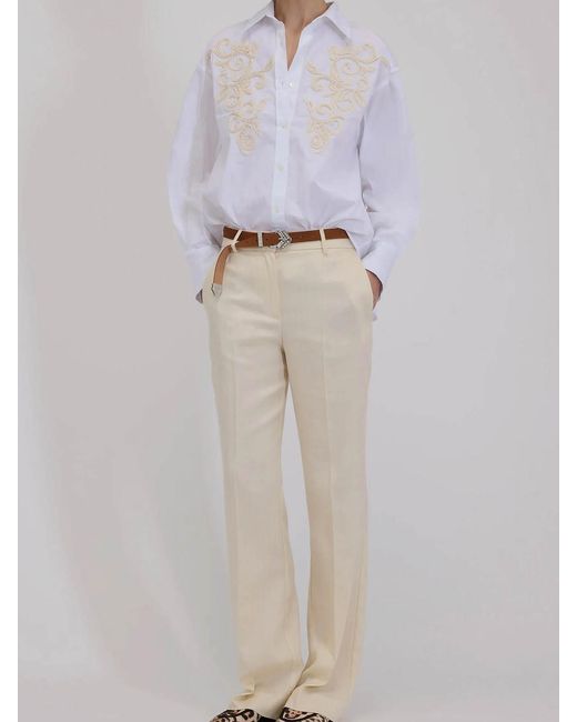 ERMANNO FIRENZE Purple Shirt With Embroidery