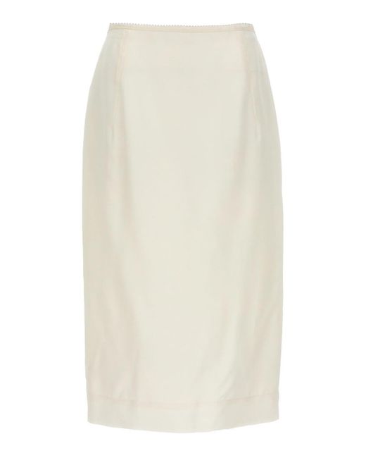N°21 White Silk Longuette Skirt