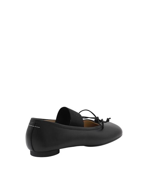 MM6 by Maison Margiela Black Leather Flats