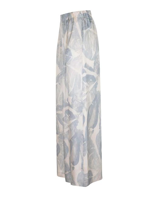 Alysi Gray Trousers Made From Silk