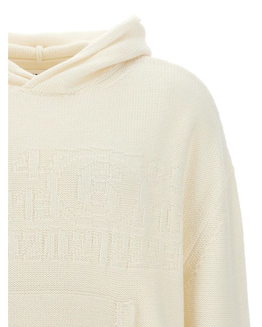 MM6 by Maison Margiela Natural Wool Knitted Hoodie for men