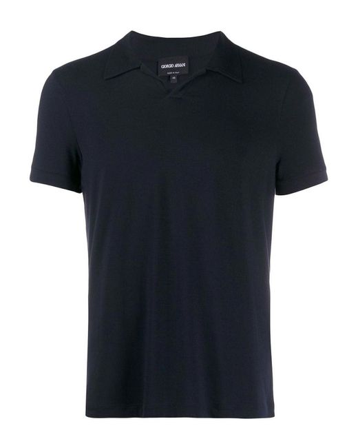 Giorgio Armani Black Blue Polo Shirt for men