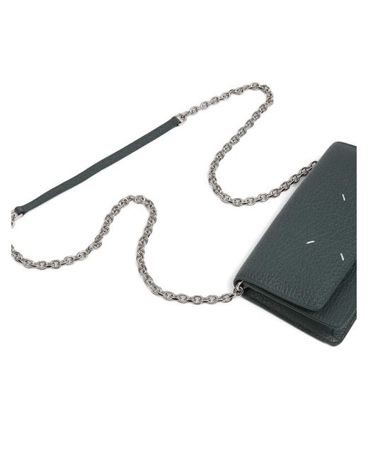 Maison Margiela Gray Four Stitches Wallet With Chain