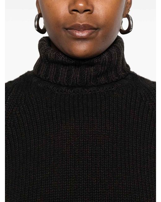 Base London Black Wool Turtle-Neck Jumper