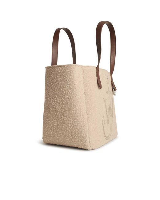 J.W. Anderson Natural Belt Tote Boiled Wool Shoulder Bag