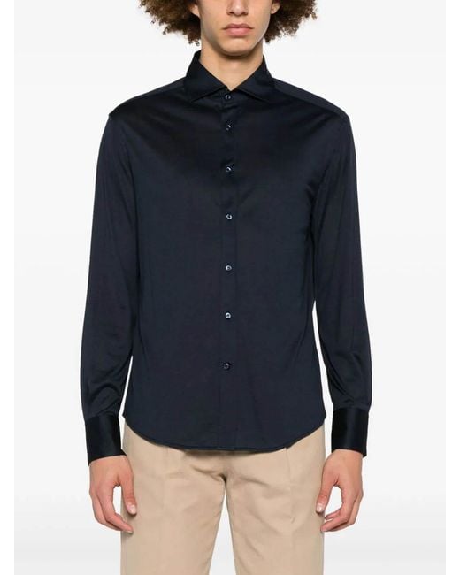 Brunello Cucinelli Blue Shirt for men