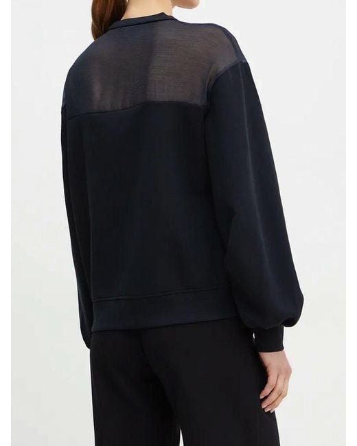 Karl Lagerfeld Black Fabric Mix Signature Sweatshirt