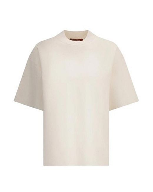 Max Mara White Boxy Viscose Sweater By