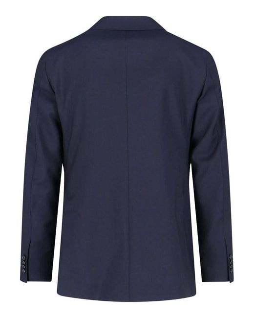 Caruso Blue Double-Breasted Suit for men