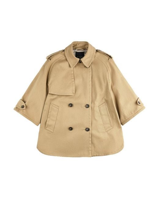 Fay Natural Short-Sleeve Double-Breasted Trench