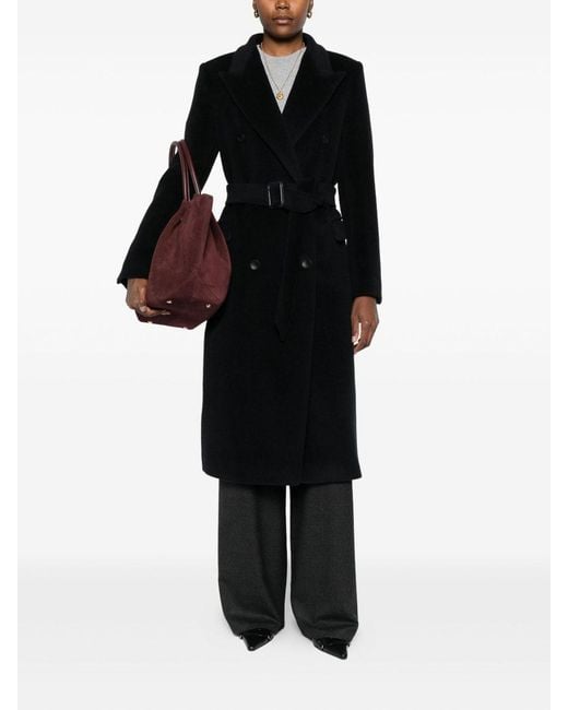 Tagliatore Black Wool Double-Bteasted Coat