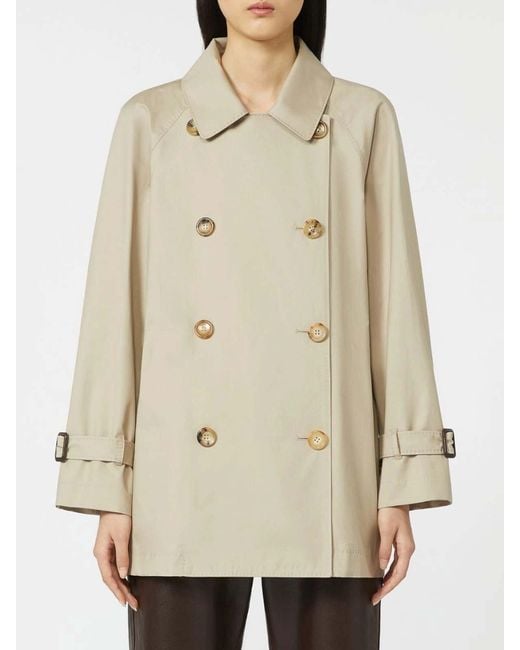Max Mara Natural Sabbia Crop Trench Coat