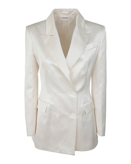 P.A.R.O.S.H. White Double Breasted Blazer
