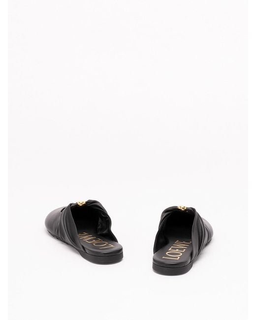 Loewe Black 'Pebble' Soft Mule