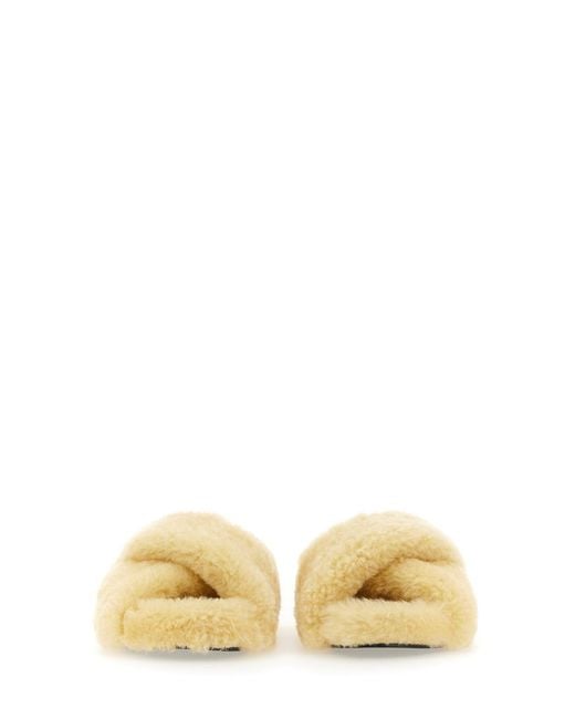 Jil Sander Metallic Shearling Sandal