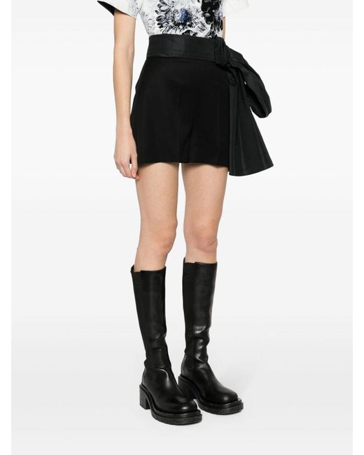 McQueen Black Shorts With Bow