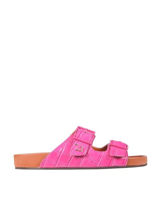 L'Autre Chose Pink Sandals With Coconut Print Leather