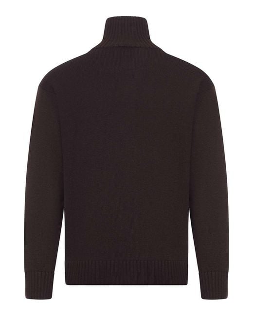 Nome Black Relaxed Fit 3-Yard Full Zip Sweater for men