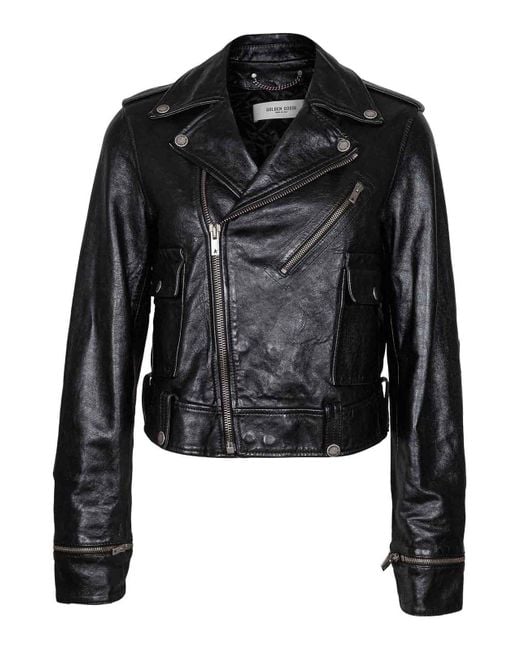 Golden Goose Deluxe Brand Black Leather Biker Jacket