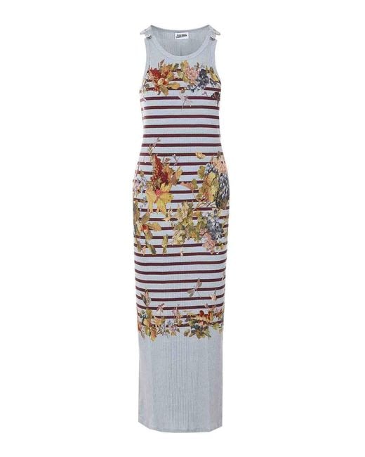 Jean Paul Gaultier White Light Mariniere Print Dress