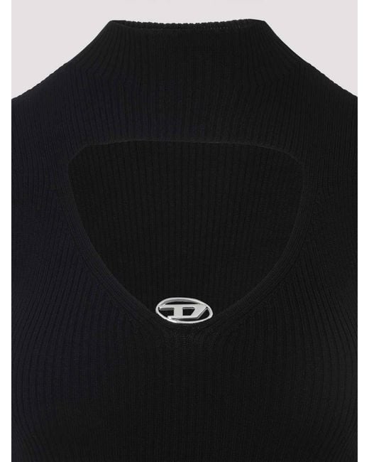 DIESEL Black Oloni Wool Short Dress