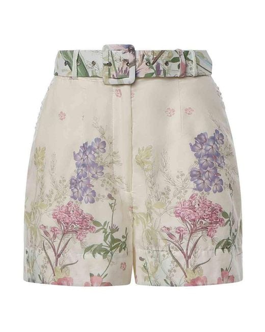 Charo Ruiz Gray Pansy Cotton Shorts
