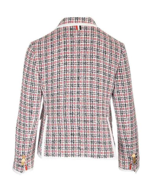 Thom Browne White Cotton Tweed Blazer