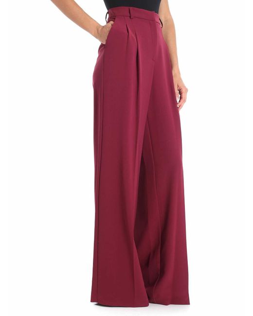 Vivetta Red Giorgione Burgundy Palazzo Trousers