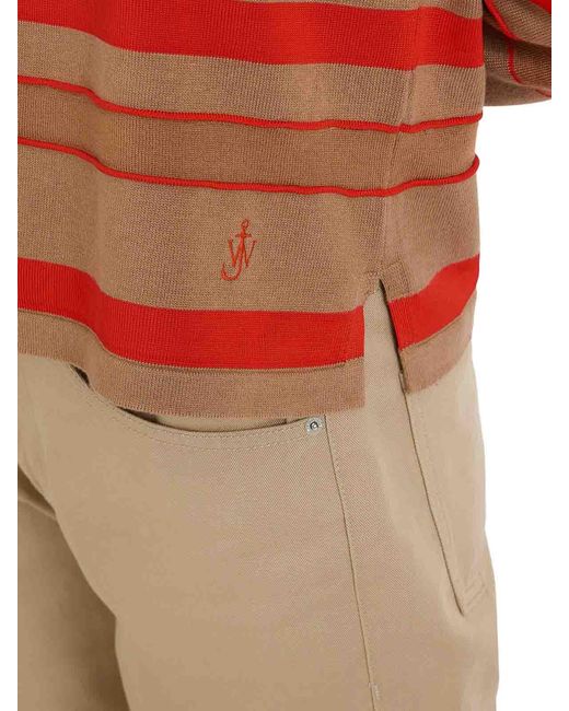 J.W. Anderson Orange Striped Rugby Polo